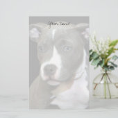 Pitbullpuppy briefpapier (Staand voorkant)