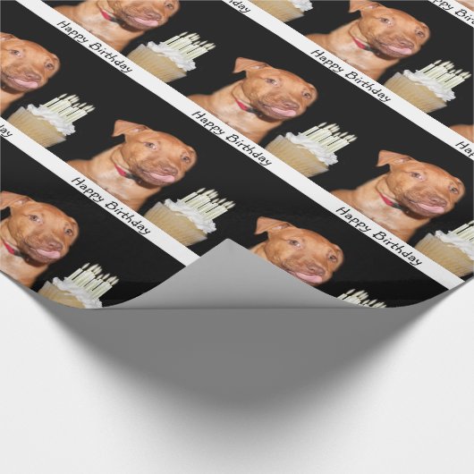 Pitbullpuppy Cadeaupapier (Hoek)
