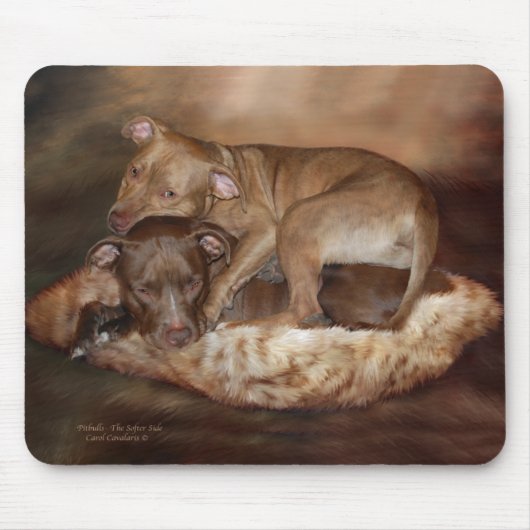 Pitbulls - de Zachte Zijdekant Mousepad Muismat (Voorkant)