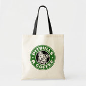 Pitbulls en Koffee Funny canvas tas vrouwen (Voorkant)