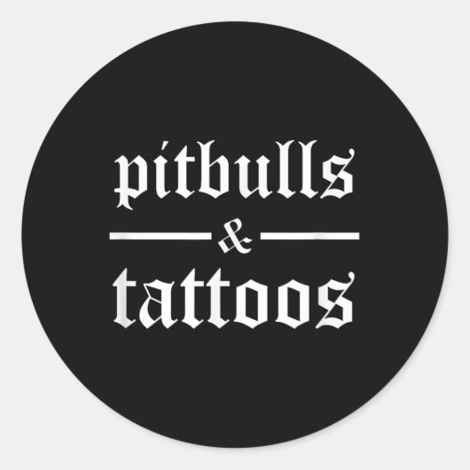 Pitbulls en Tattoos Funny Tattooed Dog Eigenaar Ronde Sticker (Voorkant)