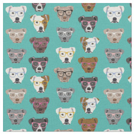 Pitbulls met glazen turkooise stof