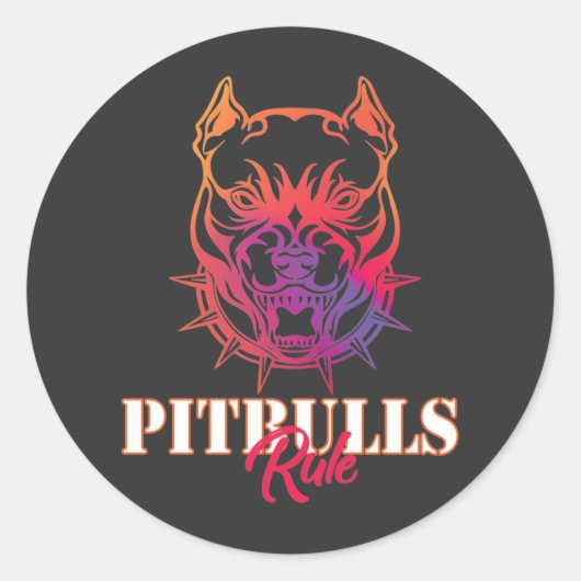 Pitbulls Rule Klassieke Sticker (Voorkant)