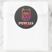 Pitbulls Rule Klassieke Sticker (Tas)