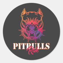 Pitbulls Rule Klassieke Sticker