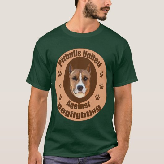 Pitbulls tegen hondengevechten t-shirt (Voorkant)
