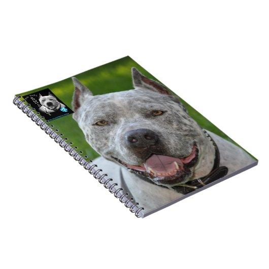 @PitBullSharky Notebook! Happy Pit Bull Smile Face Notitieboek (Rechterzijde)