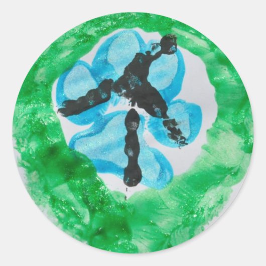 @PitBullSharky Vredesbord. Hondenpoot, Kippenvoet Ronde Sticker (Voorkant)