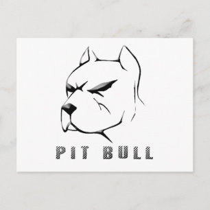 Pitbulltekening Briefkaart