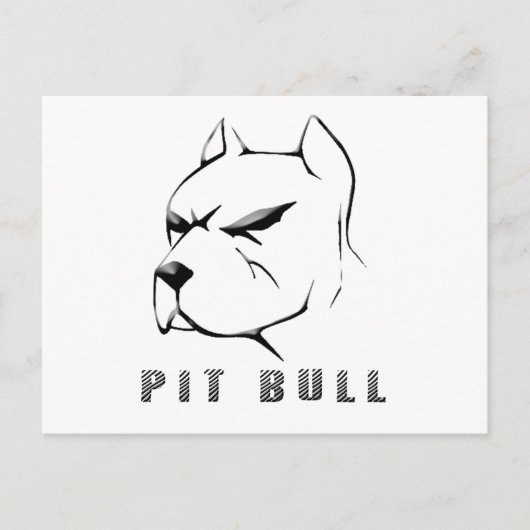 Pitbulltekening Briefkaart (Voorkant)