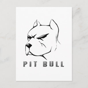 Pitbulltekening Briefkaart
