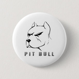 Pitbulltekening Ronde Button 5,7 Cm