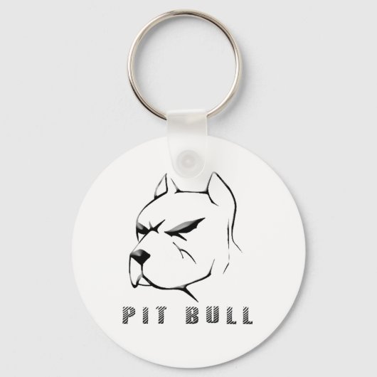 Pitbulltekening Sleutelhanger (Voorkant)