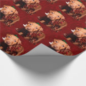 Pitbulppuppy Kerstmis Cadeaupapier (Hoek)