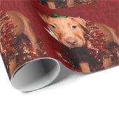 Pitbulppuppy Kerstmis Cadeaupapier (Rol Hoek)