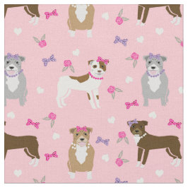 Pitbultruien en parelroze en paarse parelpitten stof