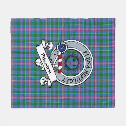 Pitcairn Clan Badge Tartan Fleece Deken (Voorkant (Horizontaal))