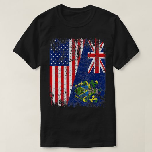 PITCAIRN ISLAND ROOTS Half-American Flag PITCAIR T-shirt (Design voorkant)