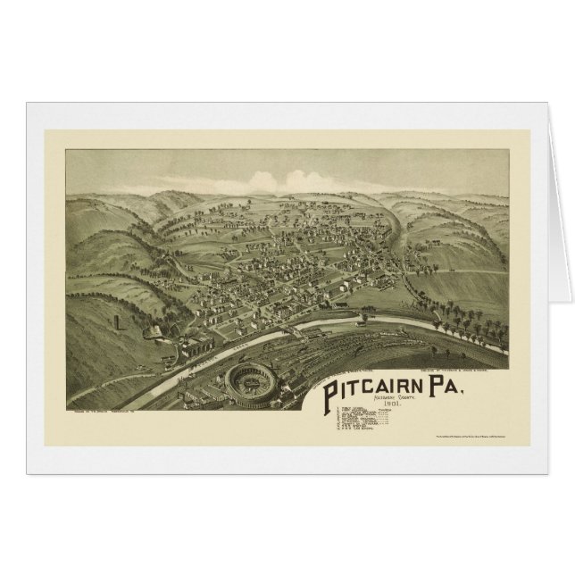 Pitcairn, PA Panorama Map - 1901 (Voorkant Horizontaal)