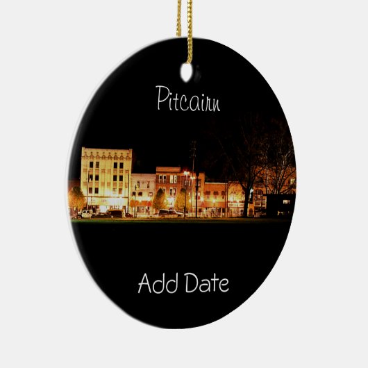 Pitcairn, PA-Photo-Holiday-Ornament-Night-Day- Keramisch Ornament (Rechts)