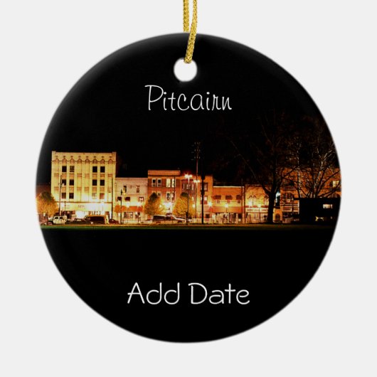 Pitcairn, PA-Photo-Holiday-Ornament-Night-Day- Keramisch Ornament (Voorkant)