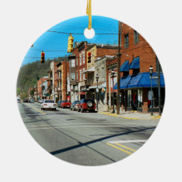 Pitcairn, PA-Photo-Holiday-Ornament-Night-Day- Keramisch Ornament