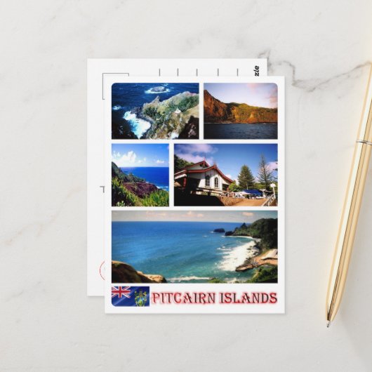 Pitcairneilanden - Mozaïek - Briefkaart (Voorkant / Achterkant in situ)