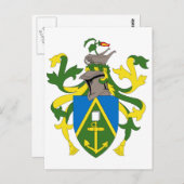 Pitcairneilanden — Officiële wapenmunt van Heraldr Briefkaart (Voorkant / Achterkant)