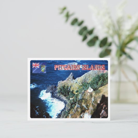 Pitcairneilanden - Uitzicht vanuit de lucht - Briefkaart (Staand voorkant)