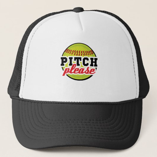 Pitch alsjeblieft grappige Softball Player Batter Trucker Pet (Voorkant)
