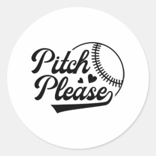 Pitch alsjeblieft Softball Shirt afdrukken Ronde Sticker