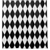 Pitch Black Argyle White Small Diamond Shape Douchegordijn (Voorkant)