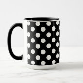 Pitch Black en Big White Polka Dots Mok (Links)