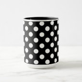 Pitch Black en Big White Polka Dots Mok (Midden)