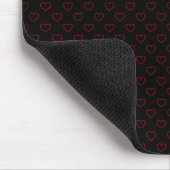 Pitch Black Mousepad met weinig rood-mageremd hart Muismat (Hoek)