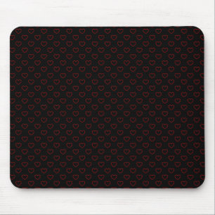 Pitch Black Mousepad met weinig rood-mageremd hart Muismat