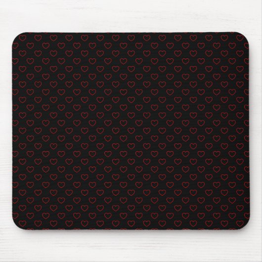 Pitch Black Mousepad met weinig rood-mageremd hart Muismat (Voorkant)
