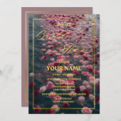 Pitch en grijs moderne bruids douche uitnodiging (Voorkant / Achterkant)