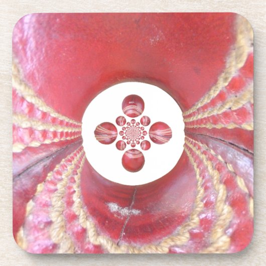 Pitch Kaleidoscope: Cricketballen Het hart van het Drankjes Onderzetter (Voorkant)