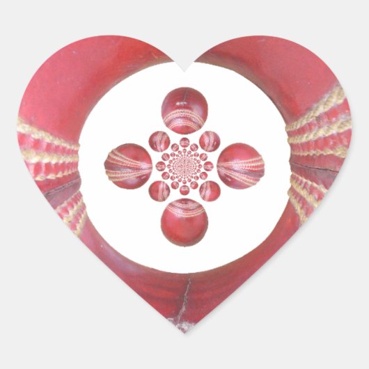 Pitch Kaleidoscope: Cricketballen Het hart van het Hart Sticker (Voorkant)