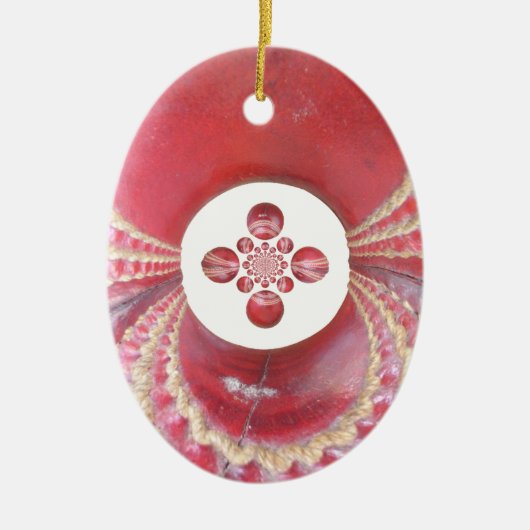 Pitch Kaleidoscope: Cricketballen Het hart van het Keramisch Ornament (Voorkant)