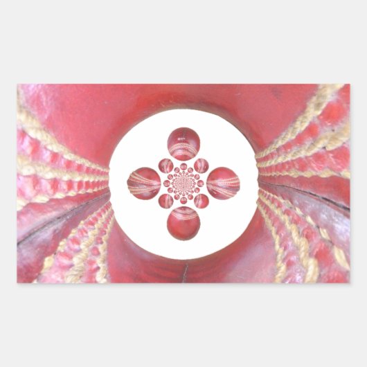 Pitch Kaleidoscope: Cricketballen Het hart van het Rechthoekige Sticker (Voorkant)