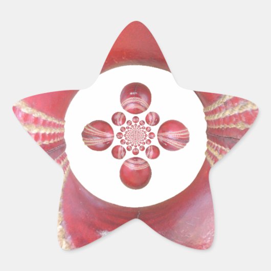 Pitch Kaleidoscope: Cricketballen Het hart van het Ster Sticker (Voorkant)