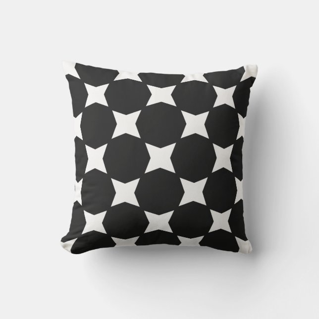 Pitch Pastel & Witte Ster Patroon Design Kussen (Voorkant)