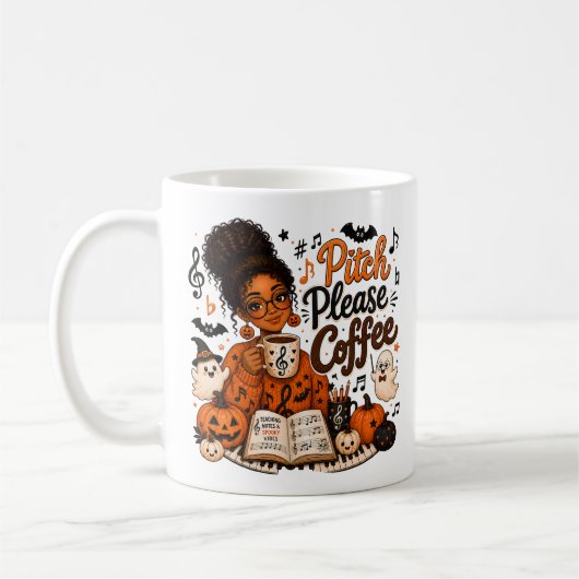 Pitch Please Coffee Muziekleraar Halloween Mok (Links)
