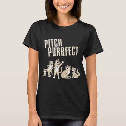 Pitch Purrfect Funny Singing Cats Movie Parody T-shirt (Voorkant)