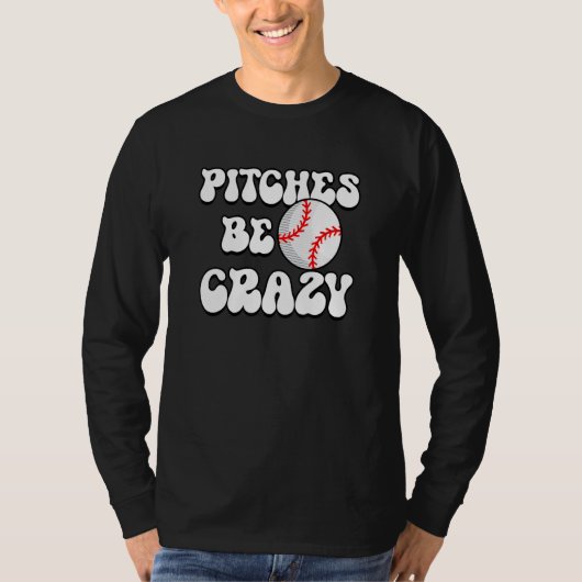 Pitch Werp Crazy Softbal Speler Softbal Pitcher T-shirt (Voorkant)