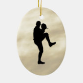 Pitcher-brandei van honkbalspeler keramisch ornament (Achterkant)