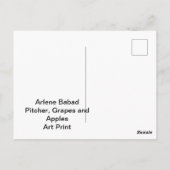 Pitcher, druiven en appels, briefkaart (Achterkant)