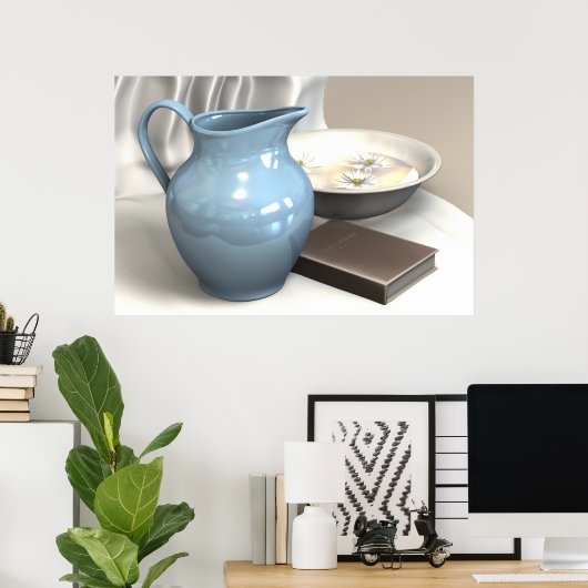 Pitcher en Basin Poster (Thuiskantoor)